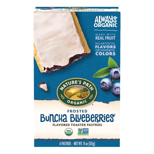 Nature's Path Pasteles tostadores orgánicos, arándanos buncha helados, 72 unidades (paquete de 12, cajas de 11 onzas), hechos de arándanos reales