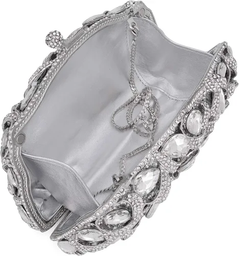 Miniatura 5 de MOSSMON Bolso de noche de lujo con diamantes de imitación de cristal