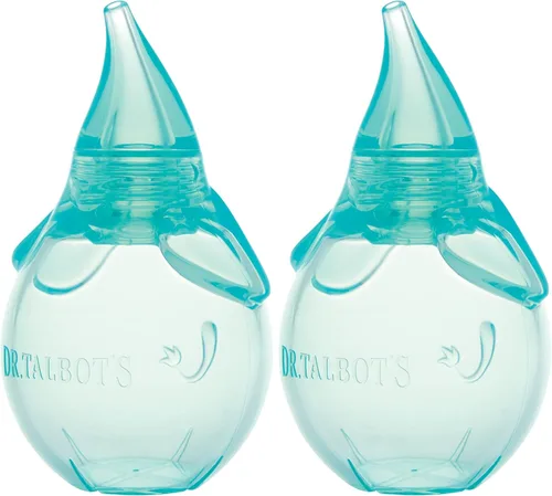 Dr. Talbot's Aspirador nasal para bebés - Silicona - con estuche de almacenamiento - Elefante azul (paquete de 2)