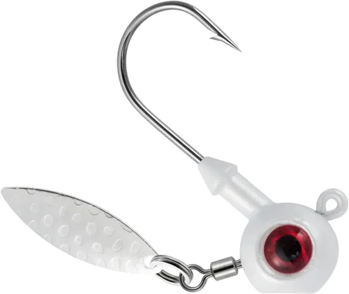 Miniatura 10 de Dr.Fish Paquete de 10 plantillas de pesca de cangrejo de pie de pie, cabezas redondas, señuelo de pesca pintado, hoja giratoria, lubina, trucha