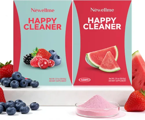 Miniatura 10 de NEWELLME Happy Cleaner Super Greens Powder – Mezcla de bebida de sandía sin azúcar con clorella y espirulina, vegano, sin OGM, 14 paquetes