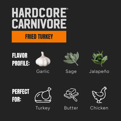 Miniatura 3 de Condimento de Pavo Frito Edición Limitada Hardcore Carnivore (Agitador de 11 oz) Mezcla hecha en Texas para Pavo, Alas de Pollo, Empanada y Más