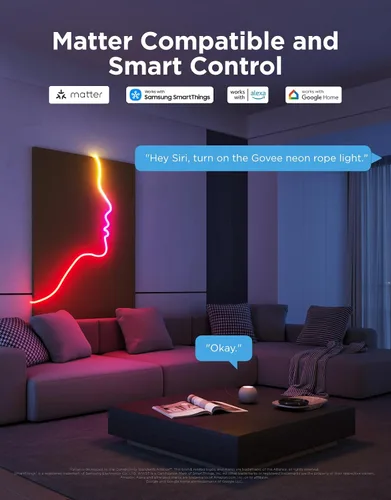 Miniatura 4 de Govee RGBIC Luces de Neón, Luz de Cuerda de Neón LED Inteligente 2 Funciona con Matter, Alexa, Google Assistant, Luces de Tira de Neón DIY