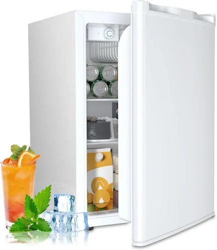 Antarctic Star - Minirefrigerador de 2.56 pies cúbicos con congelador, pequeños refrigeradores con termostato ajustable, bajo nivel de ruido, ahorro