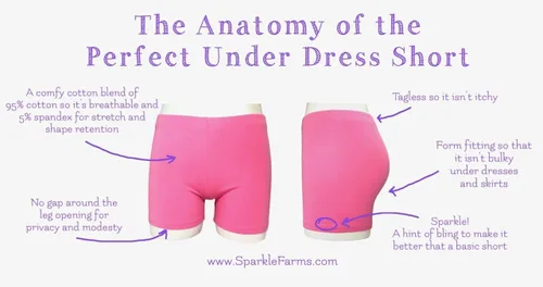 Miniatura 2 de Shorts escolares bajo falda, Sparkle Farms Girls, paquete de 3, tallas 3 -12