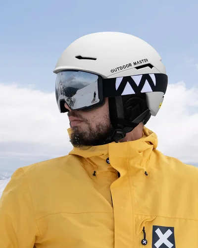 Miniatura 7 de OutdoorMaster ELK MIPS - Casco de esquí, casco deportivo de nieve y snowboard para hombres, mujeres y jóvenes Blanco Perlado