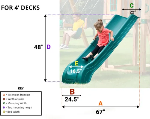 Miniatura 8 de Swing'n'Slide NE 4701 Tobogán Summit de 2 piezas, Resbaladilla de plástico con forma de cuchara para plataformas de 1.2 m, color azul