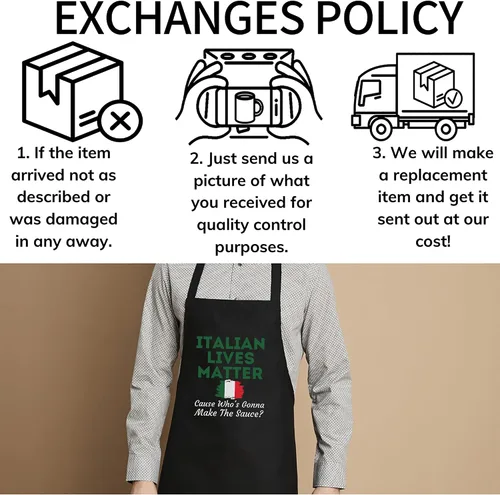 Miniatura 4 de Delantal negro de comida - Funny Italian Lives Matter Cook Novedad Italia Bandera Camiseta Negro Delantales de cocina, Negro