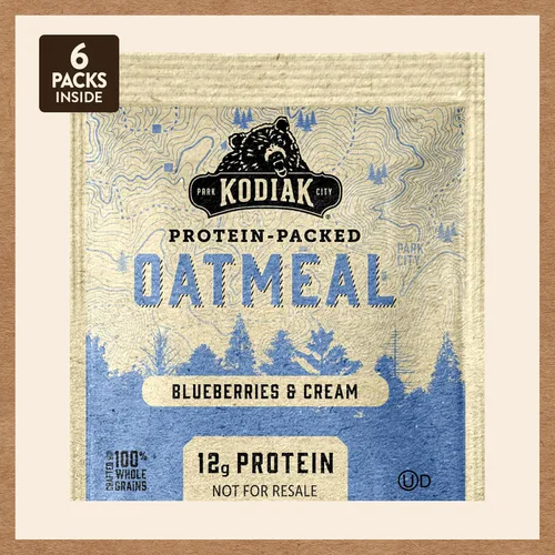 Miniatura 9 de Kodiak - Paquetes de avena instantánea, arándanos y crema, alto en proteínas, 100% granos integrales, 6 cajas con 6 paquetes (36 paquetes)