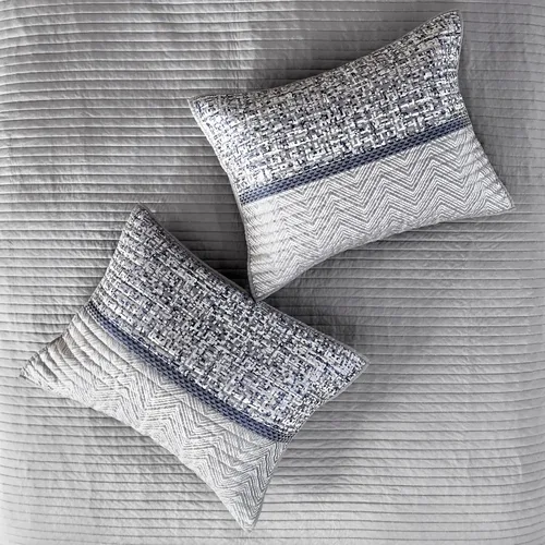 Miniatura 15 de Madison Park Juego de edredón Queen de jacquard lustroso y purpurina, conjunto de cubrecama para cama tamaño Queen – para todas las estaciones