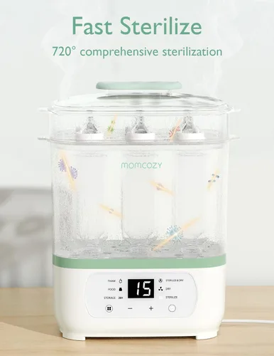 Miniatura 2 de Momcozy Esterilizador y secadora de biberones, esterilizador eléctrico de biberones de vapor 8 en 1 para biberones, artículos para bebés