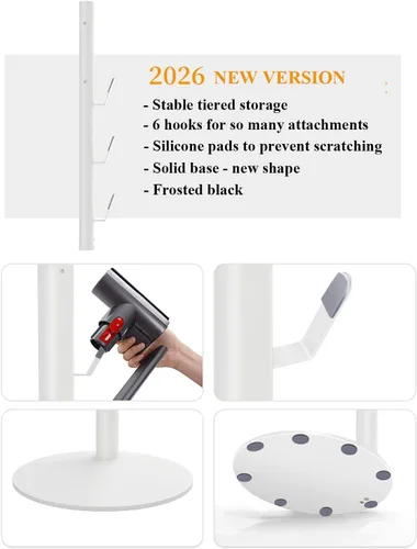 Miniatura 4 de XIGOO Soporte independiente para aspiradora sin cable Compatible con V15 Detect, V11 V10 V8 V7 V6, Organizador de piso con soporte de acoplamiento