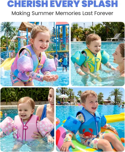 Miniatura 6 de Gogokids Chaleco de natación para bebé, flotadores para niños de 33-66 libras, chaqueta de natación para niños con alas de agua para niños de 2 3 4
