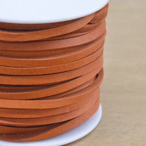 Miniatura 2 de Carrete de encaje de cuero naranja quemado piel vaca 1/8" x 50 pies 5-6 oz Latigo