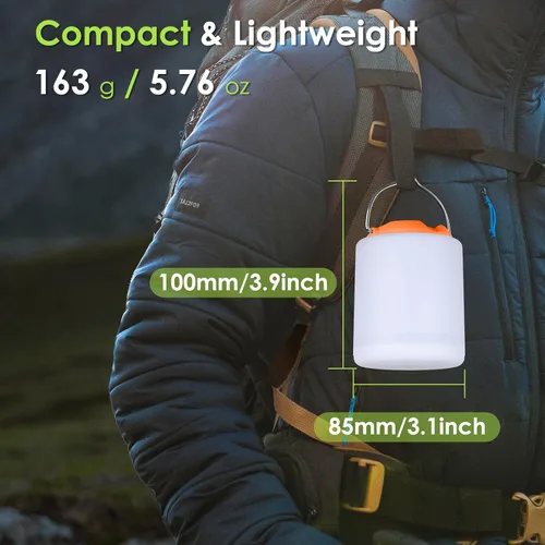 Miniatura 6 de BOBKID Linterna de camping LED, luz de camping recargable, linternas de 4 modos para exteriores con 1000LM, linterna de campamento portátil
