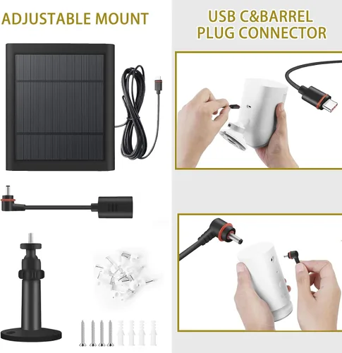 Miniatura 6 de Panel solar IP65 para exteriores para cámaras de anillo (blanco 1P) Spotlight Cam Plus/Pro Stick Up Cam/Pro Wireless Outdoor con cable largo de 10