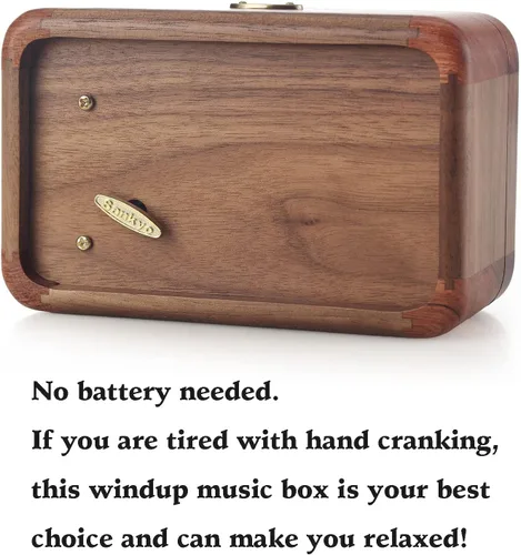 Miniatura 4 de SOFTALK Joyero de madera vintage, caja de música, caja de recuerdo, cajas musicales, regalos para boda, Navidad, cumpleaños, día de San Valentín