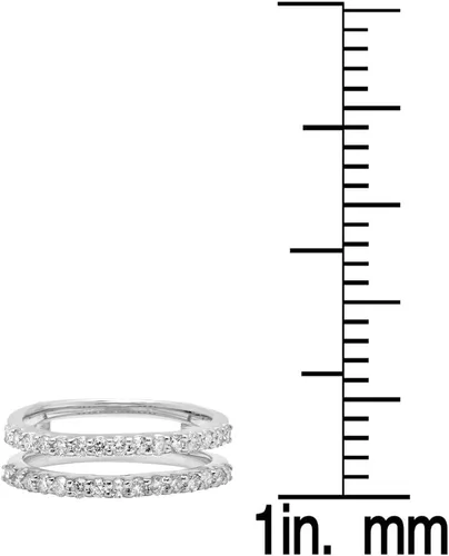 Miniatura 4 de Dazzlingrock Collection Anillo doble de oro de 14 quilates con diamante redondo de 0,50 quilates (quilates)
