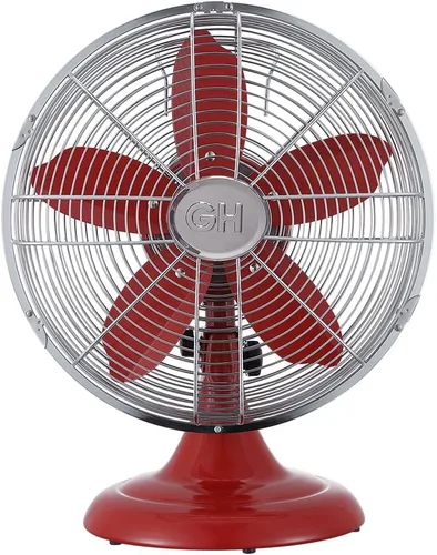 Miniatura 13 de Good Housekeeping 92604 Ventilador de escritorio de mesa de oficina de metal completo de 30,5 cm retro con oscilación amplia, 3 ajustes de velocidad