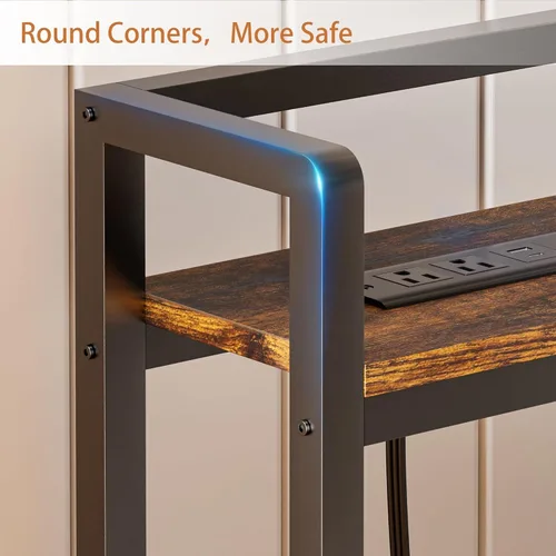 Miniatura 8 de LAKEMID Cabecera tamaño Queen, cabeceros con luz LED, salidas y puertos USB, cabecera con estante de almacenamiento, cabecera resistente y estable