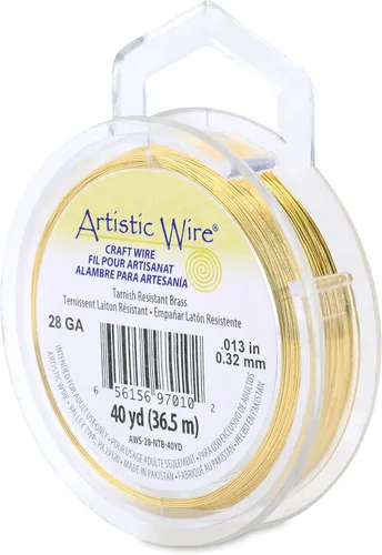 Miniatura 27 de Artistic Wire - Alambre para manualidades (calibre 10, 1,5 m, latón resistente a las manchas)
