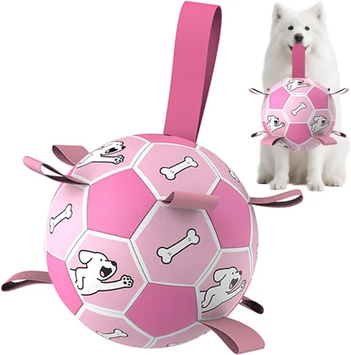 Miniatura 7 de Balón de fútbol para perros, juguetes interactivos para tira y afloja, regalos de cumpleaños para cachorros, juguete de remolcador, juguete de agua
