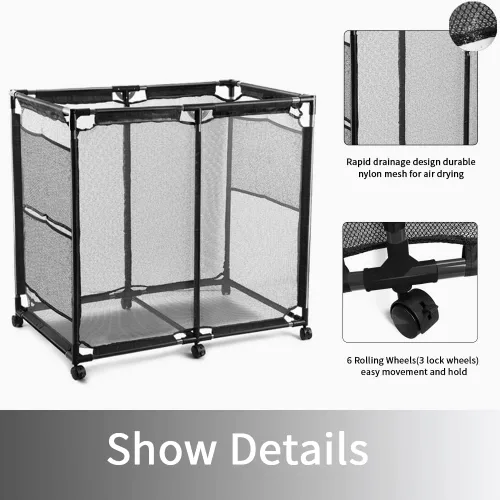 Miniatura 3 de JEFEE Contenedores de almacenamiento para piscina, carrito de almacenamiento de seguridad para piscina, contenedor organizador estándar con malla