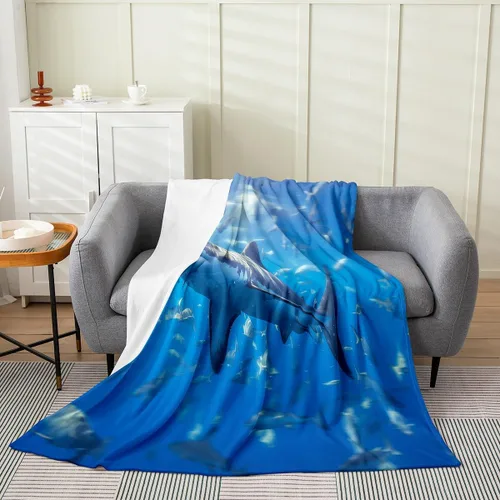 Miniatura 53 de Erosebridal Hammerhead Shark Flannel Blanket 40x50 Marine Life Fuzzy Plush Throw for Sofa Couch Hammerhead Shark Lover Gifts Ocean Sealife Fleece