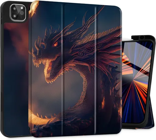 Miniatura 22 de Funda Tuiklol para iPad Pro de 12.9 pulgadas 2022 2021 2020 2018 6th / 5th / 4th / 3rd Gen Built in Pencil Holder Protective Stand Back Cover with