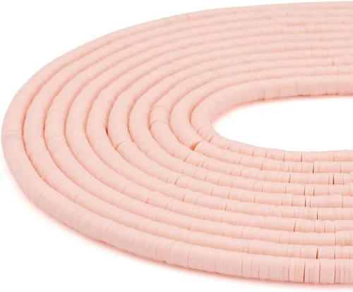 Miniatura 29 de FASHEWELRY 12 hebras de cuentas de arcilla polimérica de 0.236 pulgadas (0.236 in) hechas a mano de arcilla Heishi, cuentas espaciadoras de arcilla