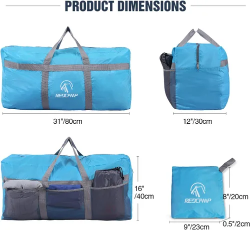 Miniatura 4 de REDCAMP Bolsa de viaje plegable, bolsa deportiva grande, 75L96L100L, bolsa de asas impermeable ligera