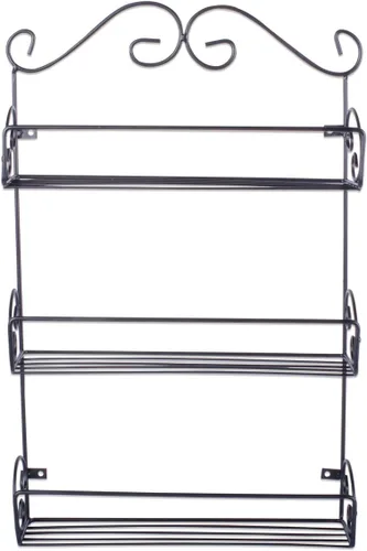 Almacenador de cocina y despensa de metal Home Traditions., especiero de 3 niveles