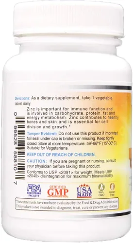 Miniatura 2 de Wonder Laboratories Gluconato de zinc quelatado de 50 mg - Apoya la piel sana, el sistema inmunológico, el crecimiento celular y más - 100 tabletas