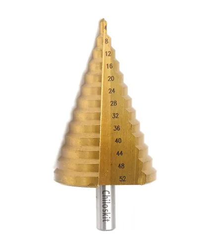 Broca de paso grande, acero de alta velocidad Unibit Step Broca Juego de brocas para agujero de metal, agujero de madera más cortador, 0.157-2.047 in