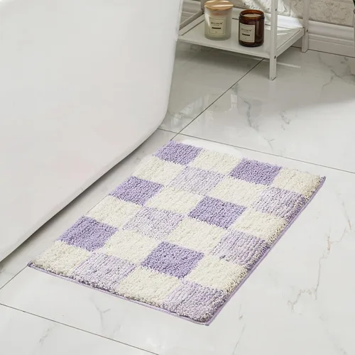 Miniatura 15 de CozeCube Tapetes de baño para baño antideslizantes, alfombras de baño de microfibra absorbente esponjosas lavables, alfombras de baño estéticas