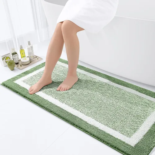 Miniatura 101 de OLANLY Alfombras de baño 24x16, tapete de baño de microfibra extra suave y absorbente, antideslizante, lavable a máquina, alfombra de baño esponjosa