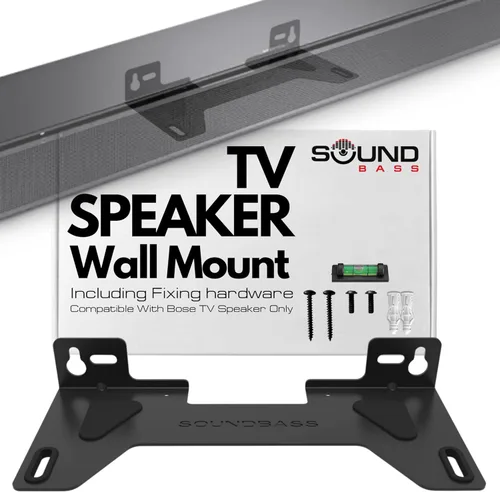 Sound Bass Soporte de pared para altavoz de TV | Compatible solo con barra de sonido de altavoz Bose TV | Completo con kit de accesorios de montaje