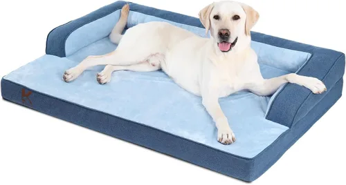 KSIIA Cama para Perros Lavable XXXL para Perros Mayores, Sofá Ortopédico Cálido y Suave para Mascotas Impermeable con Laterales, Camas Jumbo