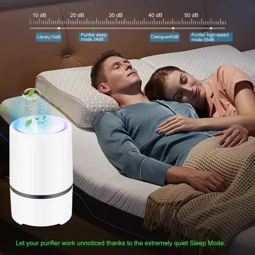 Miniatura 5 de MELEDEN Purificador de aire para el hogar con filtros HEPA verdaderos, purificadores de aire portátiles de bajo ruido con luz nocturna, limpiador