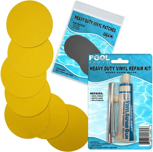 Miniatura 17 de Kit de parches de reparación de vinilo resistente para reparación de revestimientos de piscina sobre el suelo; inflables de pegamento y parches; Azul