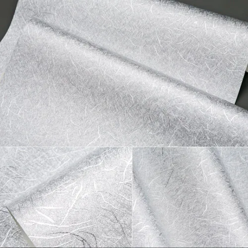 Miniatura 2 de QIHANG Color plateado grueso impermeable 1.7 ft*32.8 ft=5.3㎡ del papel pintado del telón de fondo de pantalla de la TV del hotel KTV del hotel
