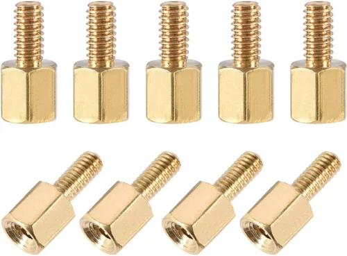 Miniatura 21 de uxcell M2.0.197x0.157 in+0.157 in macho-hembra latón hexagonal PCB placa base separador separador para FPV Drone Quadcopter, computadora y placa