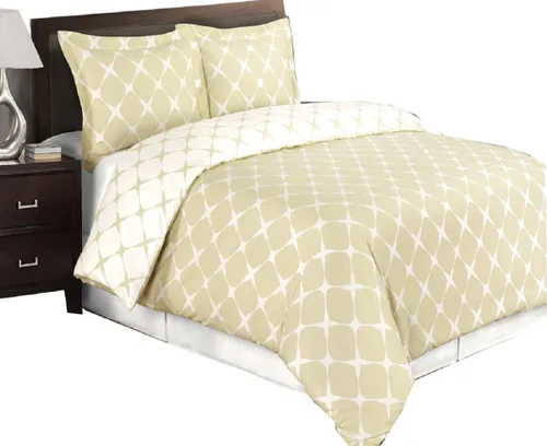 Miniatura 5 de El juego de cama Bloomingdale de 8 piezas en una bolsa de tamaño matrimonial color beige y marfil incluye: juego de funda de edredón de 3 piezas +
