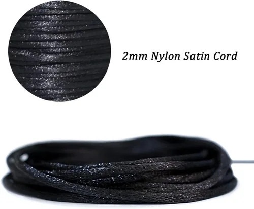 Miniatura 3 de FQTANJU Cordón de nailon satinado de 300 pies de 0.079 in para nudos chinos, artes y manualidades, pulseras de macramé, collares, fabricación
