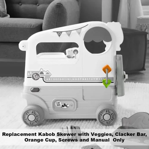 Miniatura 4 de Piezas de repuesto para Fisher-Price Laugh & Learn 3 en 1 On The Go Camper - GTJ59 ~ Brocheta de repuesto con verduras, barra clacker, taza naranja