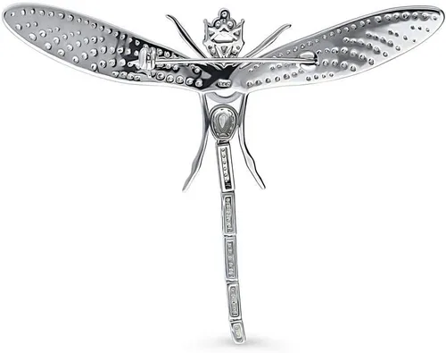 Miniatura 3 de BERRICLE Broche de plata de ley con botón blanco cultivado de agua dulce y perla para mujer, chapado en rodio, Plata esterlina Perla Plata de ley