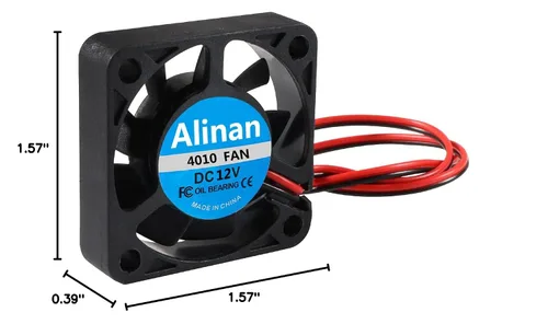 Miniatura 8 de Alinan 6 unids 4010 12V manga rodamiento sin escobillas ventilador de enfriamiento 1.575 * 1.575 * 0.394 in con 2PIN impresora 3D terninal