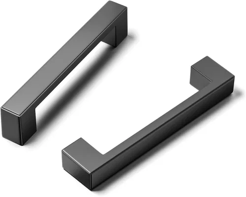 Miniatura 10 de Cobbe Paquete de 10 manijas cuadradas color negro mate para gabinetes de 3 pulgadas (2.992 in), tiradores de gabinete de cocina, tiradores de cajón