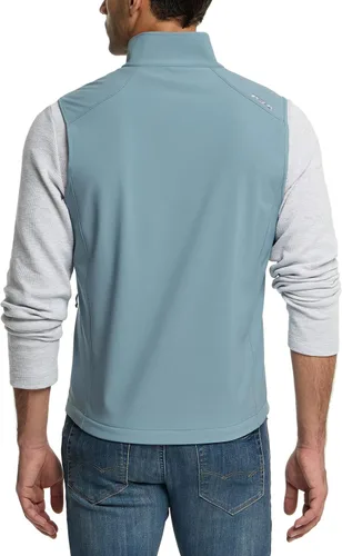 Miniatura 2 de TSLA - Chaleco Softshell sin mangas para hombre, chaleco cortavientos con cremallera completa, chaleco de senderismo, golf, viajes al aire libre.