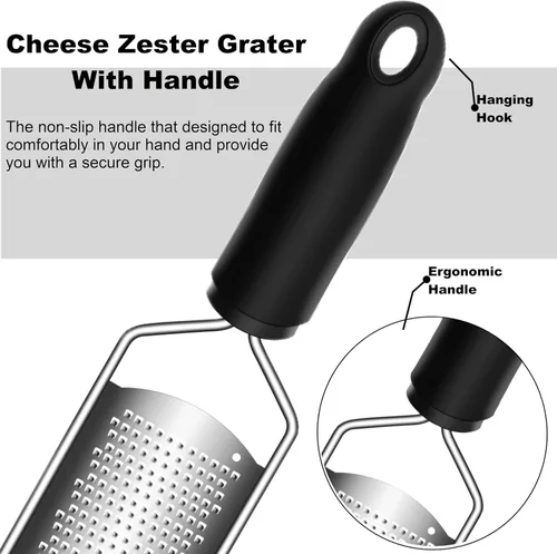 Miniatura 2 de Rallador de queso de mano con mango, limón y cítricos, herramienta para cocina, acero inoxidable, suministros de decoración de pasteles, accesorios